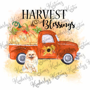 Fall Blessing with Choice of Dog Breed Sublimation Transfer