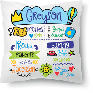 Personalized Birth Announcement Pillow