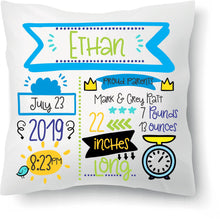 Load image into Gallery viewer, Personalized Birth Announcement Pillow