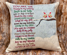Load image into Gallery viewer, Lovebird Christmas Pillow