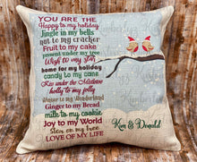 Load image into Gallery viewer, Lovebird Christmas Pillow