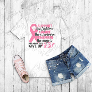 Breast Cancer Awareness T-shirt - White - Plus Size